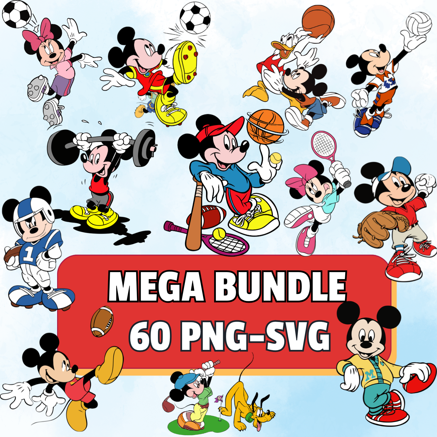 Mickey Mouse Sports SVG & PNG